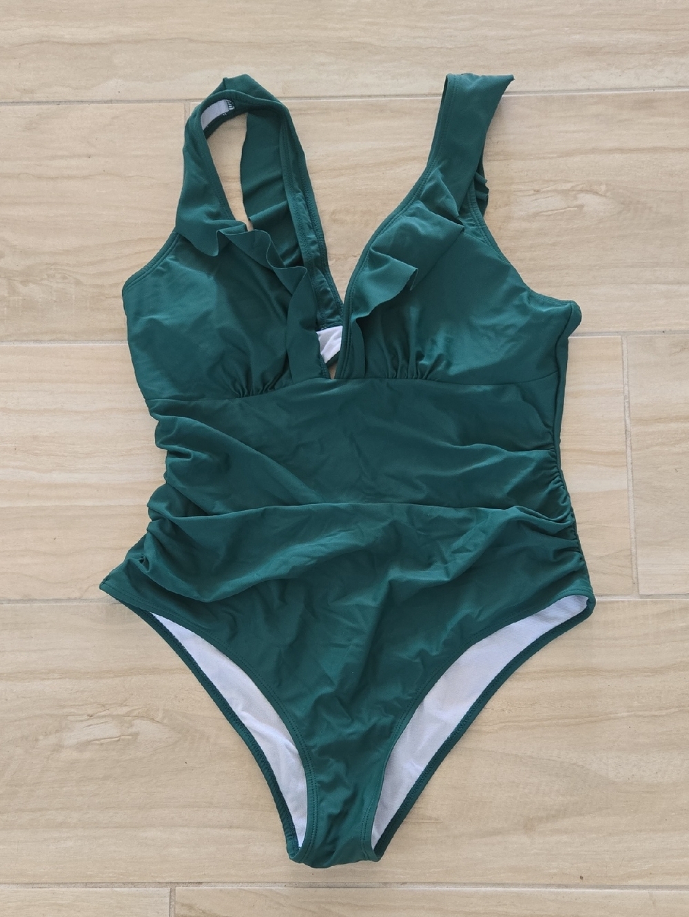 Emerald Green Ruffled One-Piece Swimsuit
